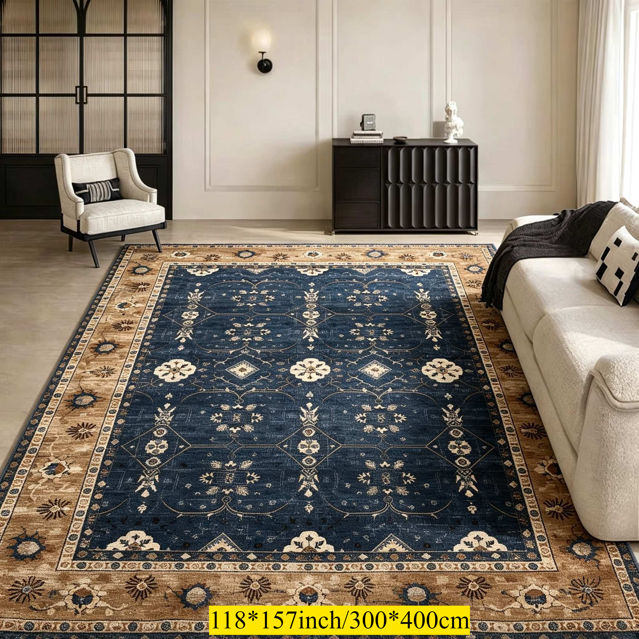 1pc extra large velvet 830g m area rug 2d flat rug printed area carpet ideal gift for   suitable for large living room bedroom dining room kitchen study gaming room carpet home decor indoor rug store commercial mat