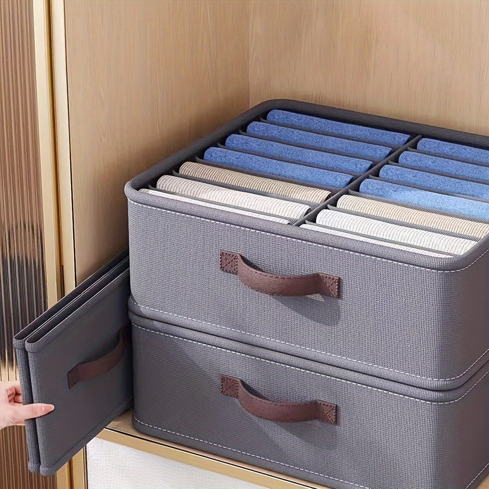 TEMU A Large Nylon One, Storage Basket Foldable Storage Box With 28 High Quality Compartments Is And Can Hold 24 Items. Suitable Clothes, Jeans, Socks, Underwear, Commercial Personal Hygiene Products.