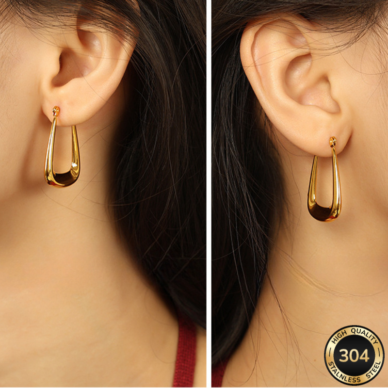 TEMU Pendientes cuadrados geométricos de acero inoxidable antialérgicos. Antidesvanecimiento. y elegantes. Moda de calidad adecuada para uso diario o