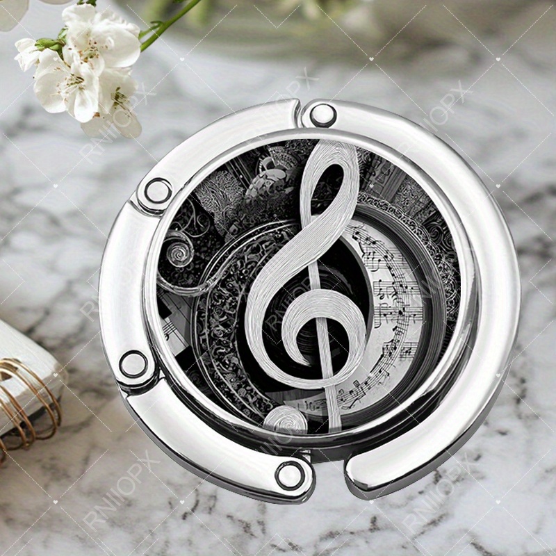 TEMU 2d Flat, 2d Flat 1pc Creative Portable Metal Round Folding Hook For Handbag And Wallet Holder Table Hook Ideal For Home Decor Halloween Gifts