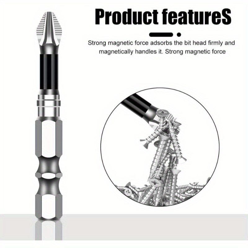 12pcs heavy-duty magnetic screwdriver drill bit set with ergonomic grip & color-coded tips - slip magnetic bits for home, car, electronics, furniture assembly - compatible with power drills & manual use - durable construction (no power required) - ideal for diy & - 2025 new model -   phillips, flathead, hex,  , slotted, square, torx,  , star, cross, diamond, h-head, square phillips bits - secure magnetic attachment for   & reduced cross-thread Product details 3