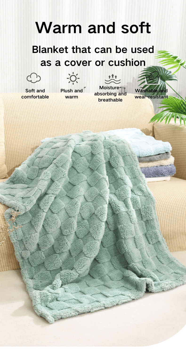 cozy coral fleece throw blanket ultra soft warm plush for couch bed office and travel versatile gift for   details 1