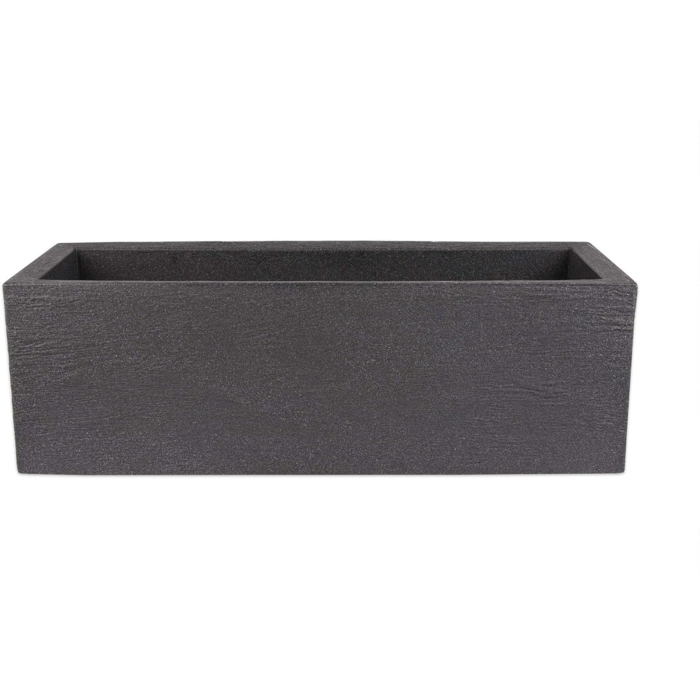 80x30 Cm Plant Container - Granite In Dark - Suitable For Outdoor Use, Resistant To Frost And Water - Extra-large Planter, Flower Container For Terrace And Balcony Gardening Gift Home Decor