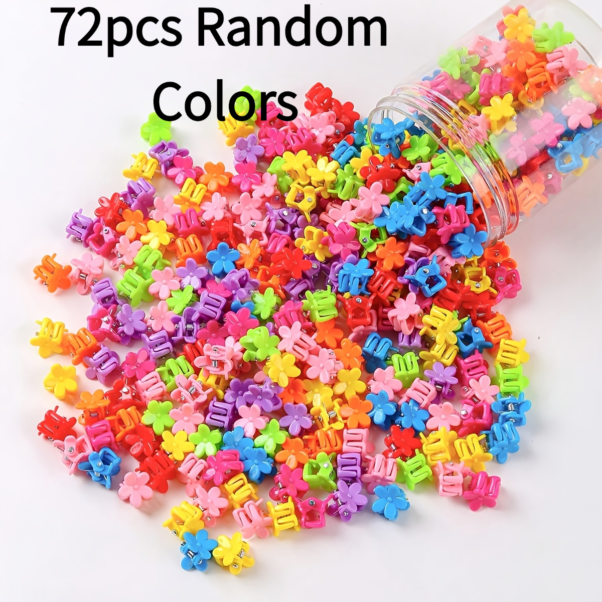 TEMU 72pcs Random Colors Flower Hair Clips, Minimalist Hair Barrettes Washing Face, Bangs, Top Hair, Side And Back Flyaways