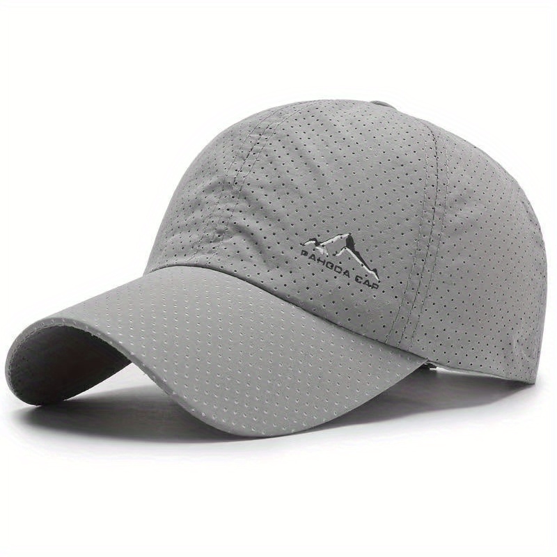 TEMU Quick-drying Sports Sun Hat, Breathable Printed Unisex Polyester Baseball , Suitable For Outdoor Activities