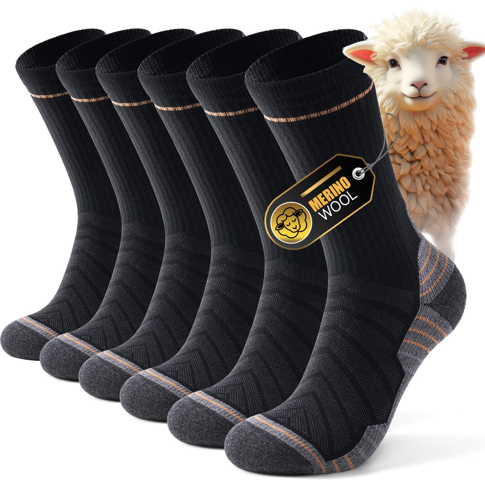 TEMU 3 Pairs Of Men's Thermal Socks Women's Merino Wool Socks Thick Warm Winter Socks Crew Socks For Work Hiking Walking Skiing Running And Outdoor