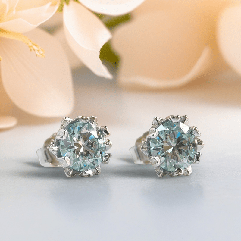 Elegant Azury Synthetic Moissanite Snowflake Stud Earrings
