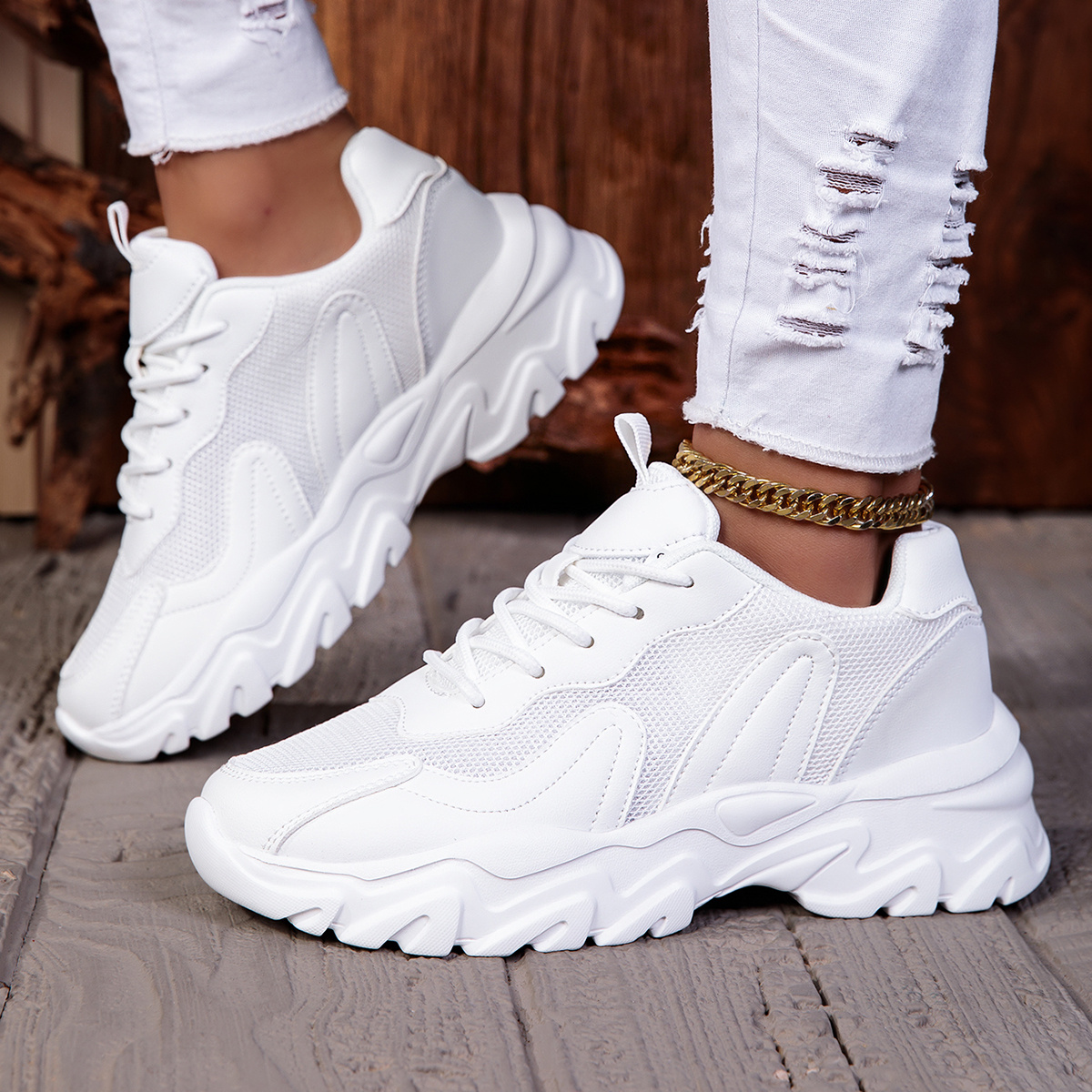 Image of Women' And Breathable Casual Sports Shoes- Lightweight And Comfortable, Long Wearing Without Feet, Suitable For Outdoor Jogging And Fitness, Women Shoes, Sneakers