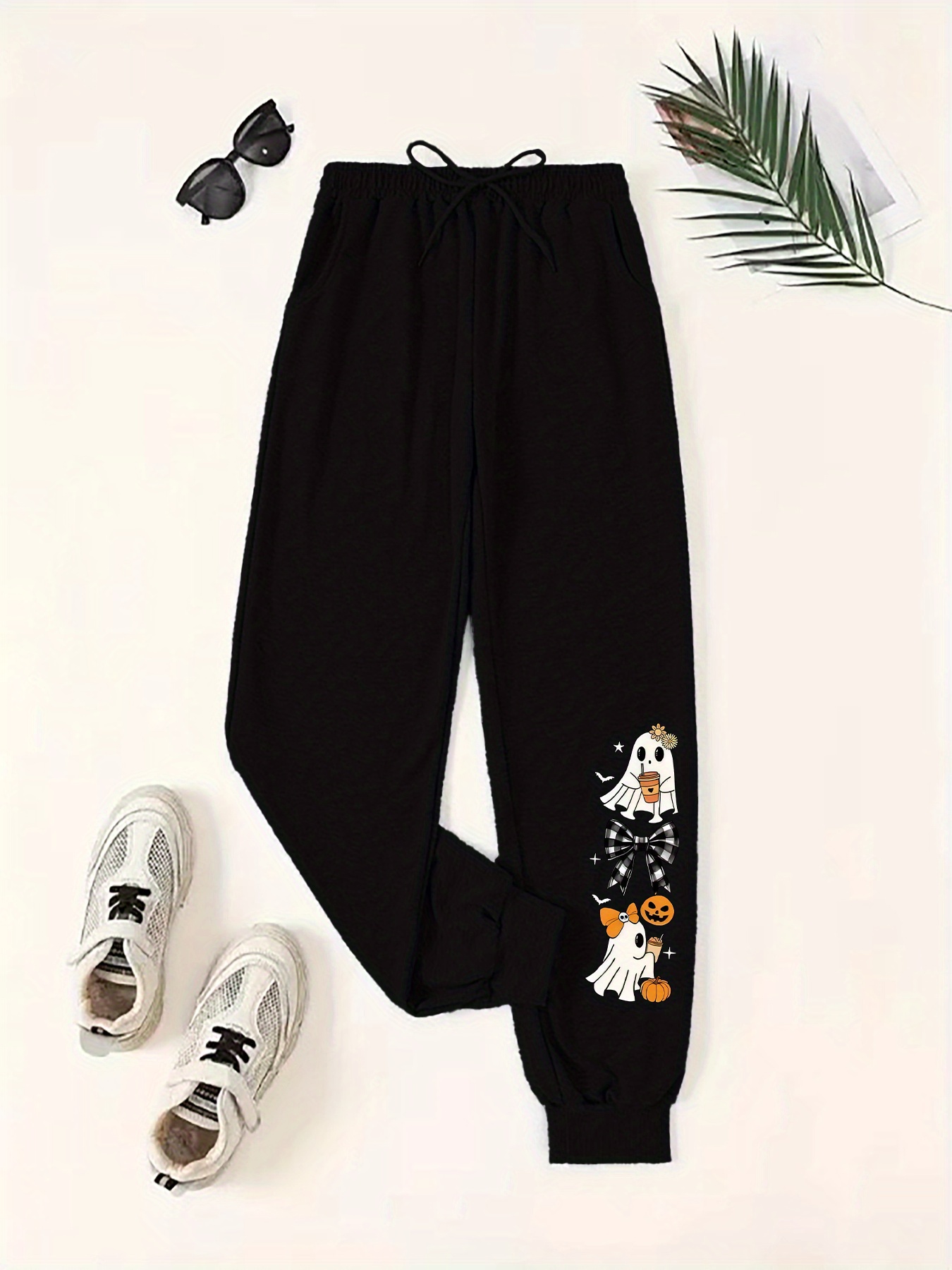 Baggy Jogginghose Damen Halloween - Lockere Sport Hose Mit Taschen