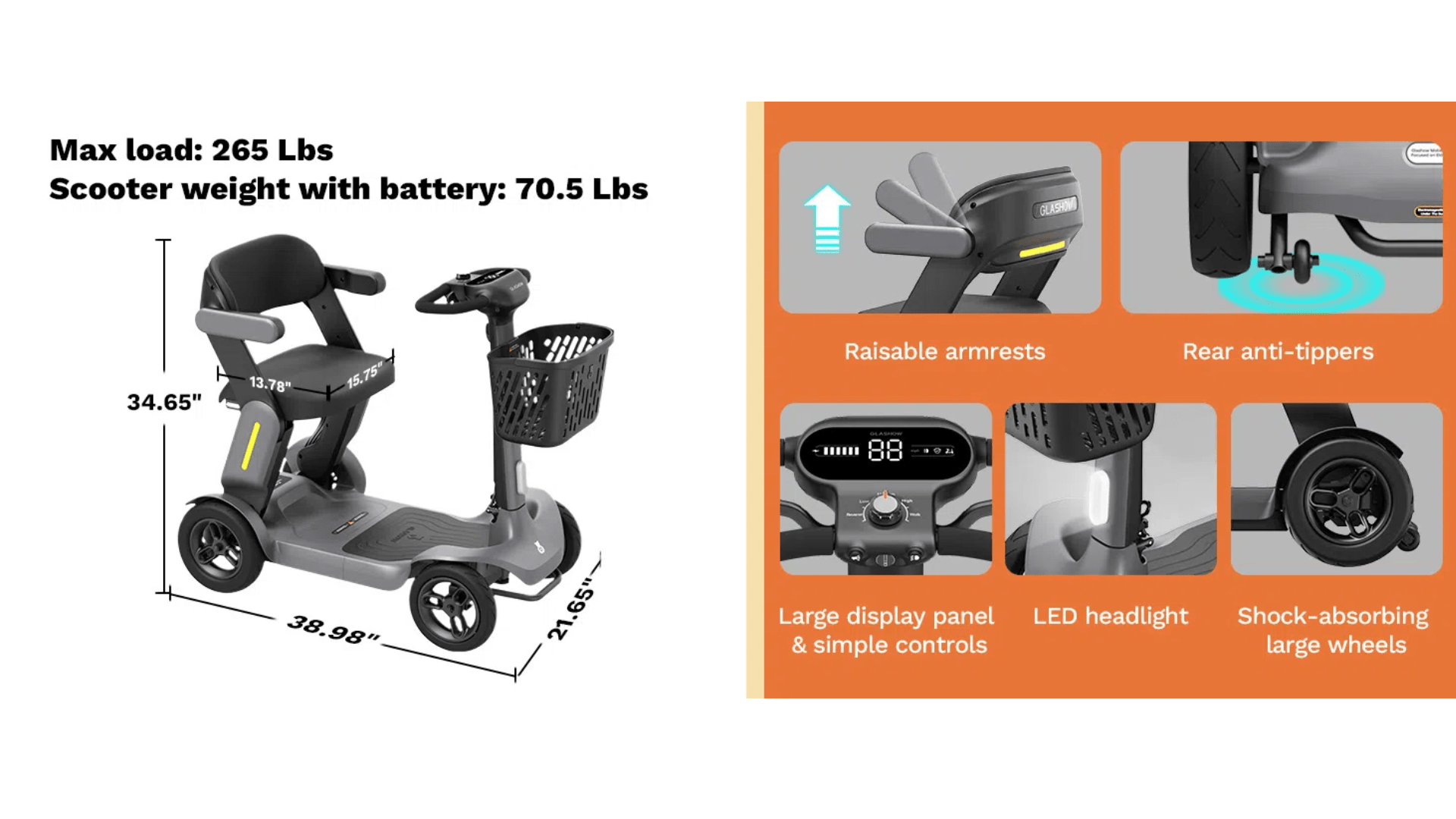 es3鍙姌鍙犵數鍔ㄦ粦鏉胯溅 - 1娆″厖鐢?5鑻遍噷锛屽寮哄畨鍏ㄦ€э紝杞讳究鏃呰鍨嬶紝甯ed鐏€佺瀛愶紝鏈€楂?鑻遍噷/灏忔椂 璇︽儏 3
