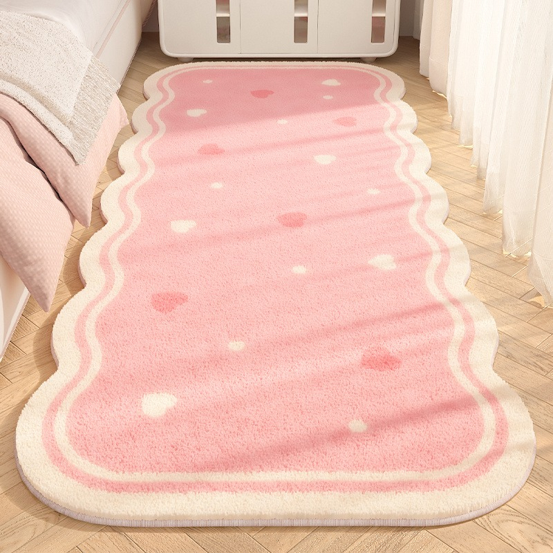 TEMU Faux Imitation Cashmere 1000g+10mm Heart-shaped Rug, Light Luxury Bedroom Bedside Decorative Home Carpet, Living Room Sofa Coffee Table Rug,