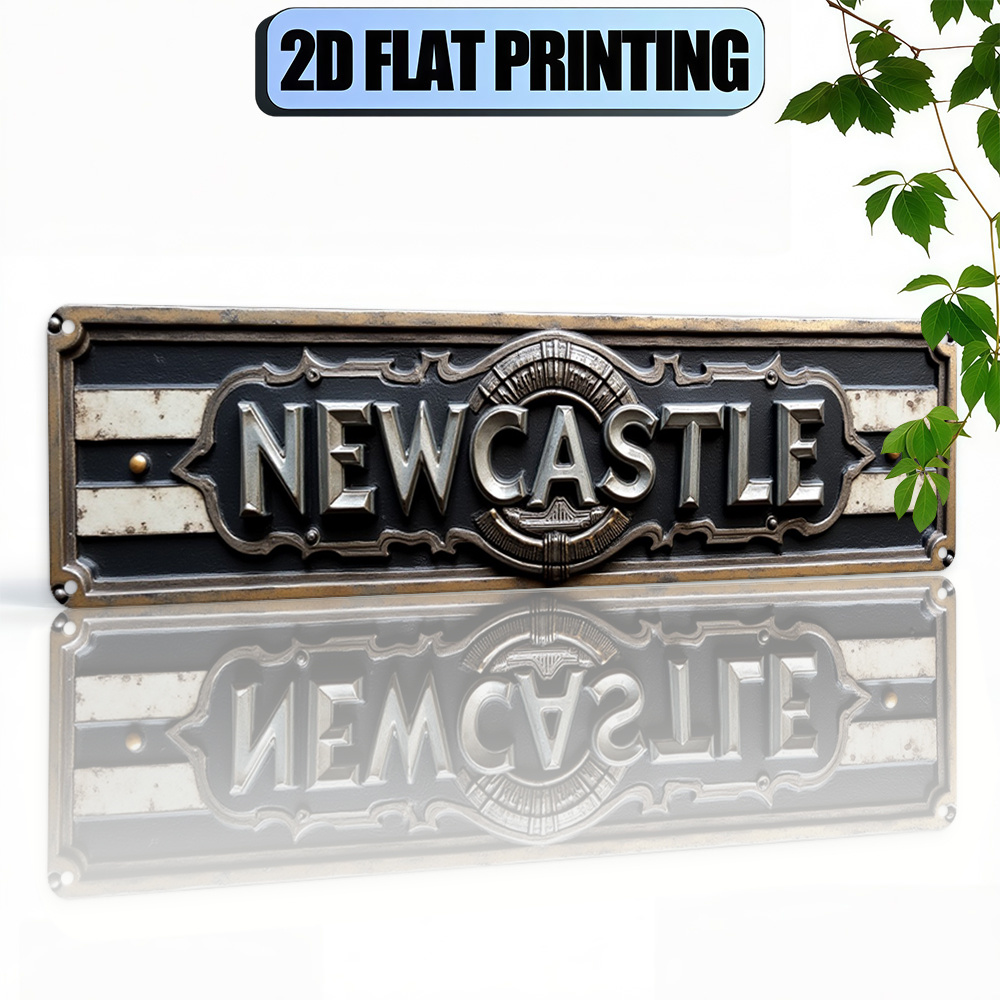 TEMU 2d Flat, 2d Plane. 2d Flat Decorative Plaque And Sign 'newcastle', Perfect For Homes, Cafes, Garages, Durable And , An Ideal Gift For Christmas