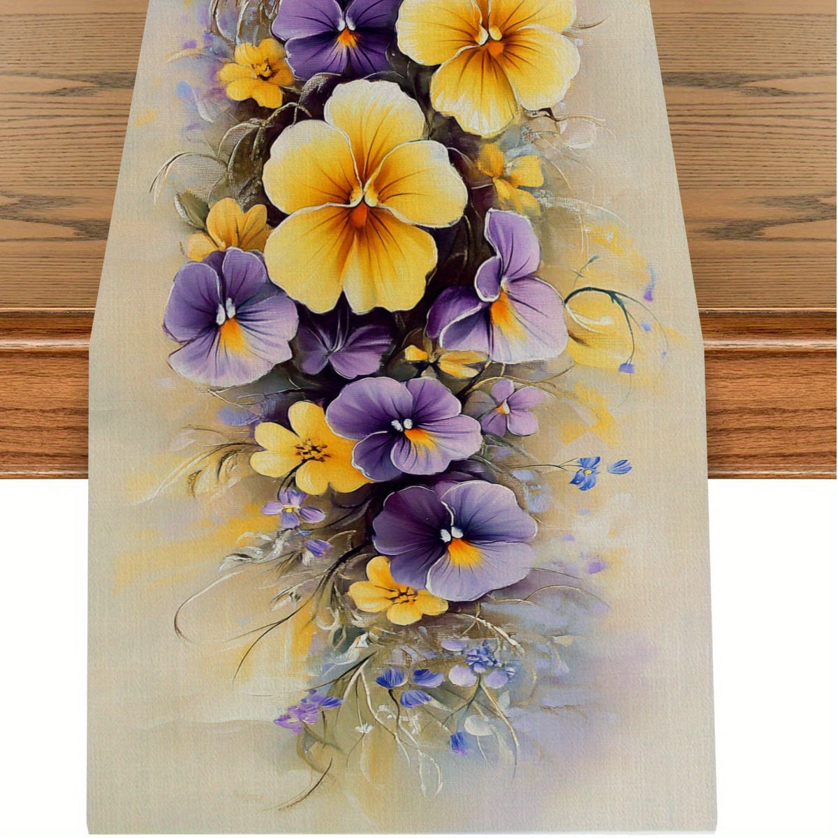 

Elegant Floral Table Runner - Halloween, Thanksgiving, Christmas, And Home Gatherings | Polyester, Rectangular, Woven Design | Adds To Your Dining Decor