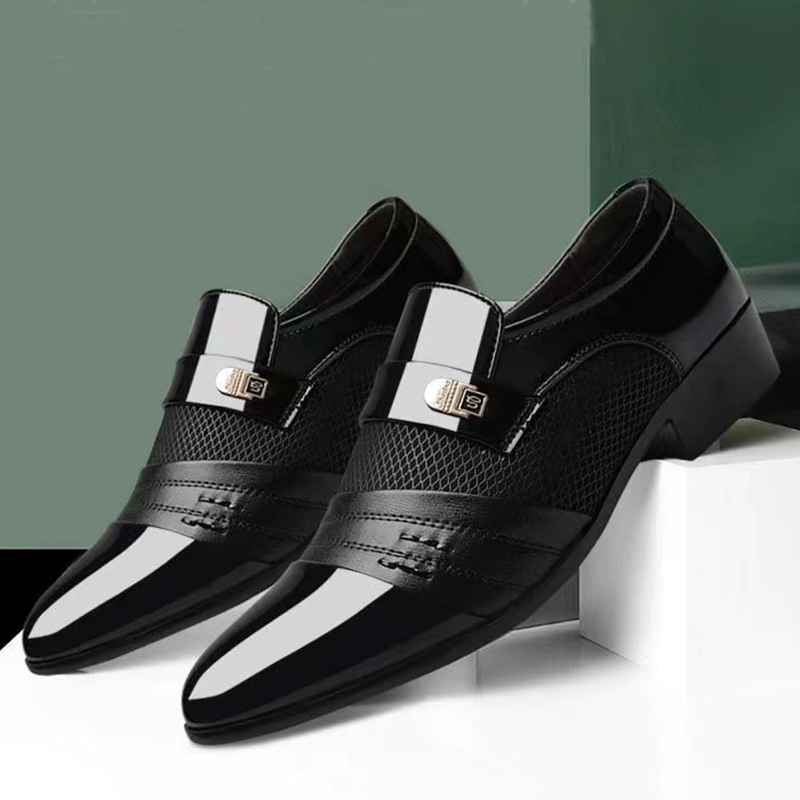 TEMU Men's Spring And Autumn Wedding Shoes, Luxury Business Leisure 1pc Solid Color Formal Men's Shoes For Work And Wide Fit Shoes