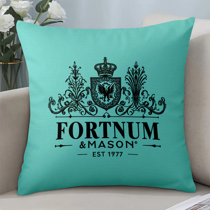 TEMU 1pc Mason Est 1777 Classic Emblem Design 17.7x17.7 Inch Decorative Throw Pillow For Decor 2d Single-sided Printing
