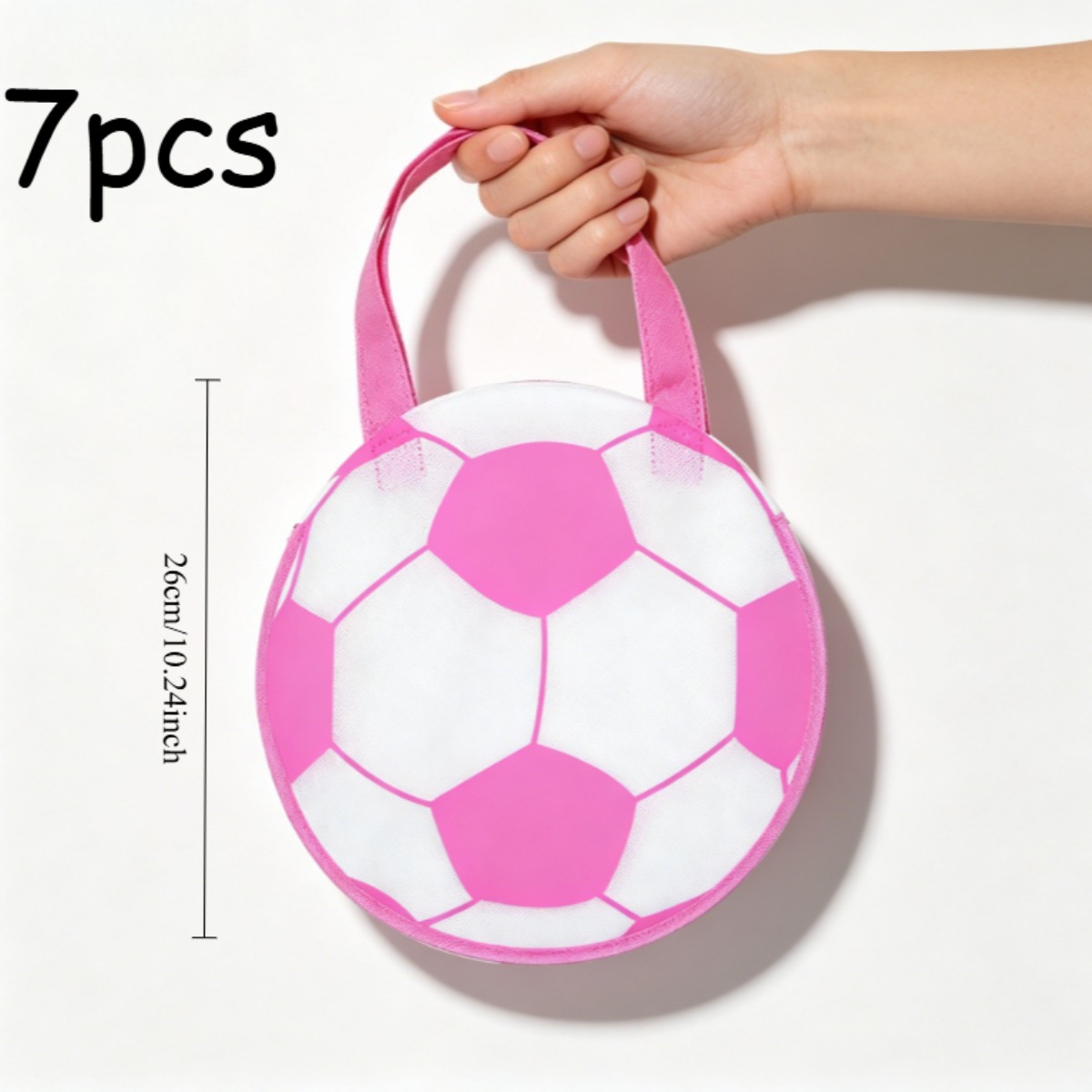 TEMU 7pcs Pink Football Gift Bag Suitable For Theme Football Event Storage Gift Bag Packaging Bag