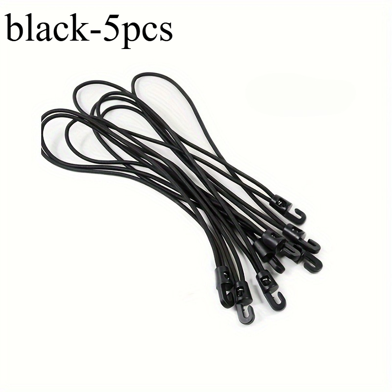 TEMU 5pcs Heavy Duty Elastic Rope With Hooks & Adjustable Tension Straps - Windproof Folding Design, Suitable For Home, Travel, Camping, Car
