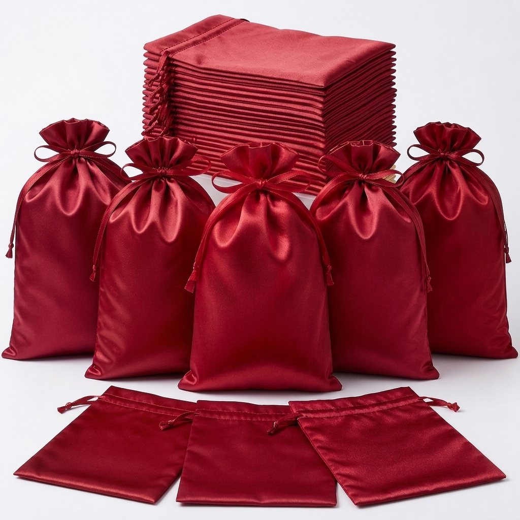 TEMU Lot de 24 sacs en satin à cordon de serrage, pochettes à bijoux en tissu multicolore, sacs de rangement souples et durables avec en ruban pour