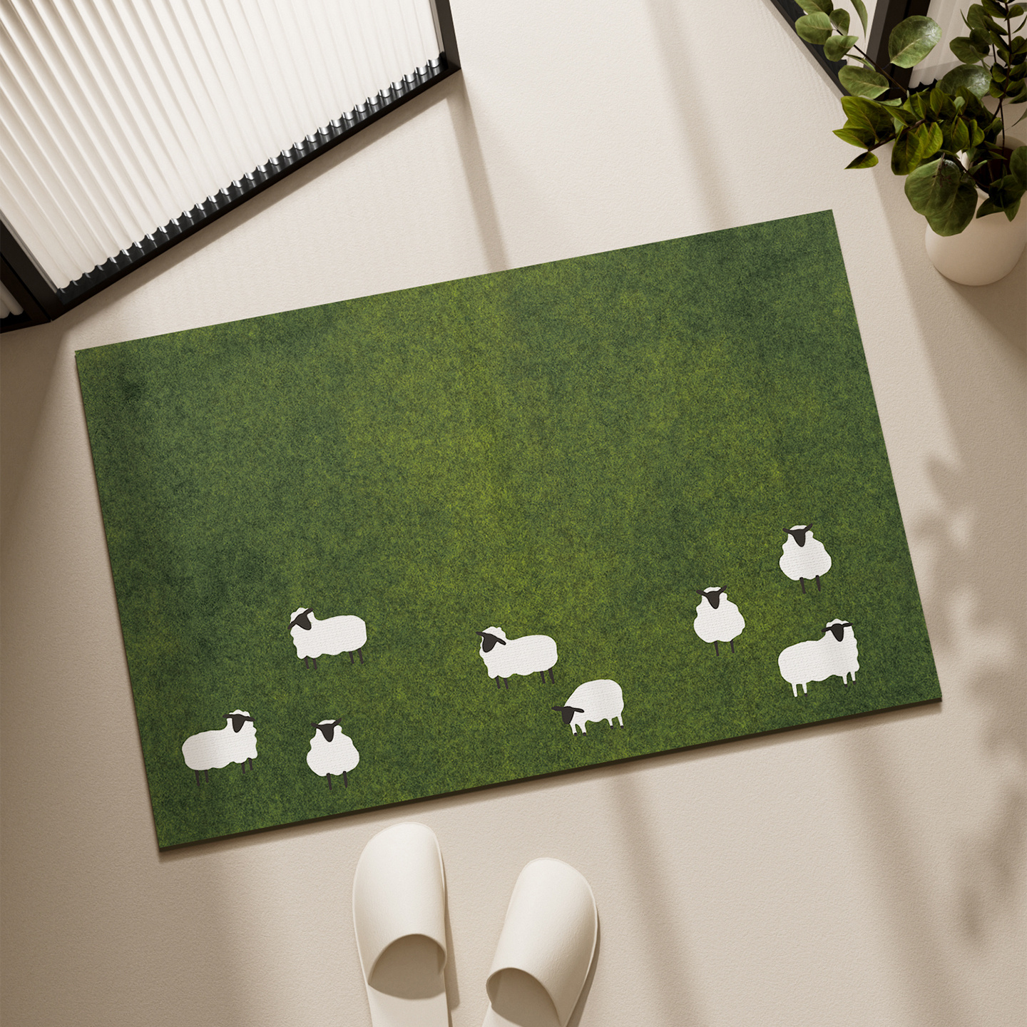 TEMU 1pc, Grass Lamb, Bathroom Non-slip Floor Mat, Rubber Cushion, Toilet, Kitchen Universal Foot Cushion, Toilet Door Mat, Sink Foot Mat, Toilet