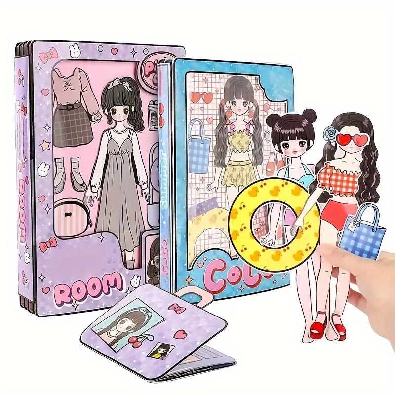 2pcs doll dress up theme creative cartoon diy   sticker quiet book paper art theme set diy required enjoy   made of durable paper material