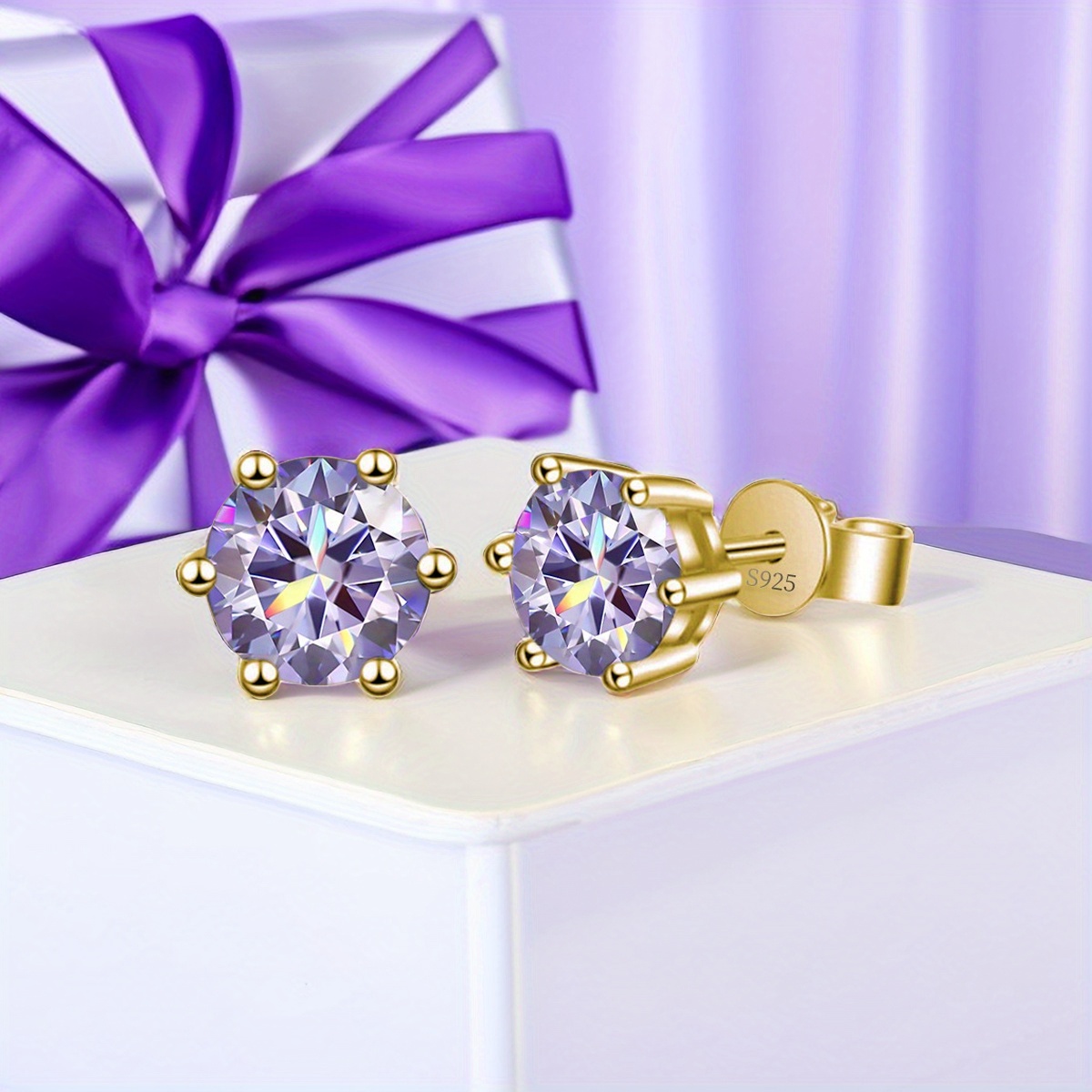 Exquisite S925 Sterling Silver Moissanite Earrings, Ideal Gift