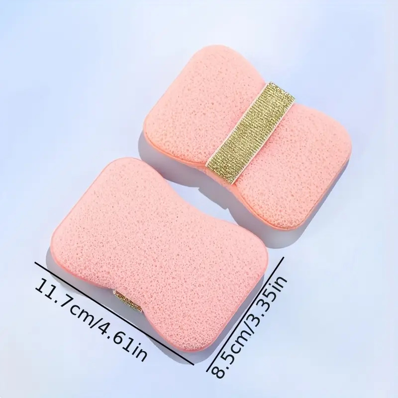2pcs Bath Sponges Set with Hook, Magic Exfoliating Sponge in Random Color