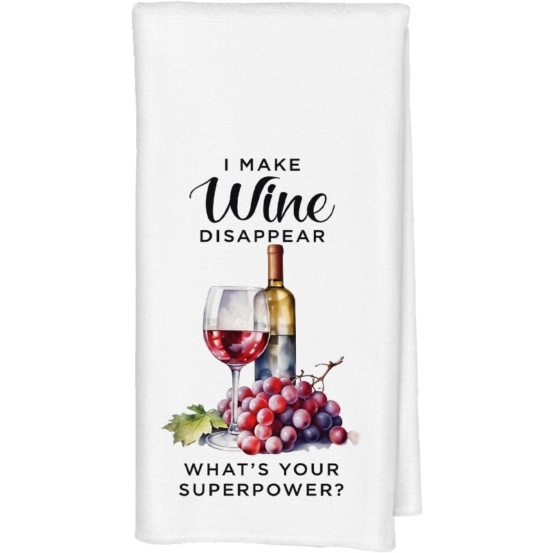 TEMU Cleaning Cloth 1pc Kitchen Towel, Humorous Wine Cellar Kitchen Cloth, Gift For Wine Lovers, Kitchen Cleaning Cloth, Gift For Drinkers, For Bar,