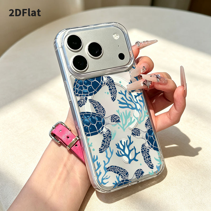 TEMU Phone Case: 2d Flat, Miniso Magnetic Phone Case, Style, Turtle, Supports Wireless Charging, Suitable For Iphone 18 Pro Max/18 Pro/17/air/16 Pro