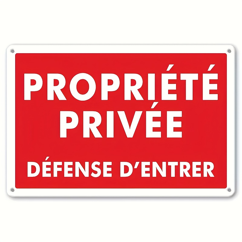 TEMU 1 pièce Panneau vintage en bois Propriété privée - Interdiction d'entrer - Décoration murale bilingue français/anglais "Propriété privée -