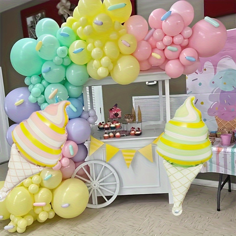 9. Geburtstag Deko – Eiscreme Ballonset Mit Zahl 9, Folienballons Für Mottoparty