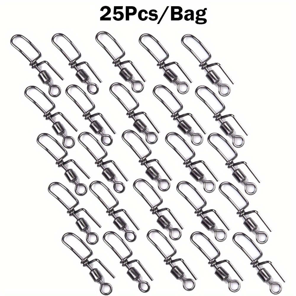 Image of 15/25pcs Of Swivels Designed For Sea Fishing Rigs, Featuring Corrosion Resistance And Strength For Effective Use With Fishing Hooks