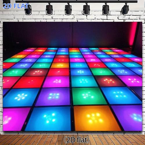 2d flat 1pc led dance floor backdrop suitable for party wedding birthday vibrant colorful lights with hd printing self lit banner for photo booth background for events no request 2d flat