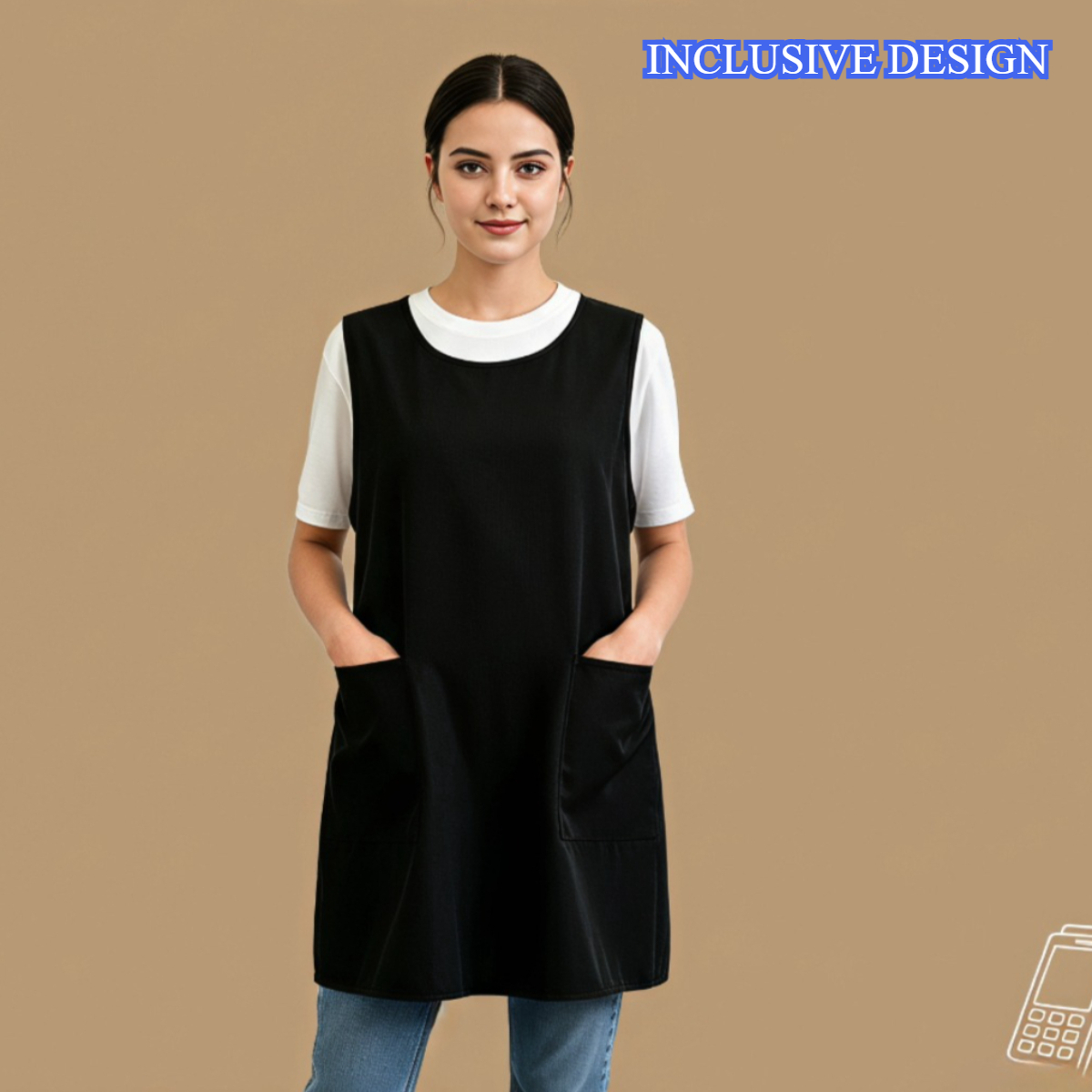 TEMU Grembiule da lavoro smanicato, vestibilit� taglie forti, uniforme unicolore e morbida in poliestere per , parrucchieri, cucina e giardinaggio,