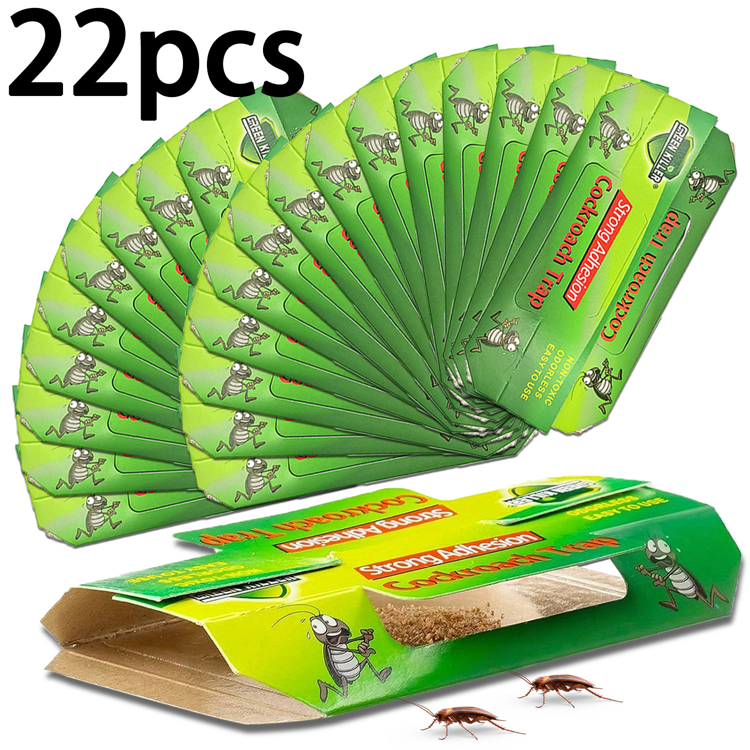 22pcs Green Cockroach House - Physical Pest Control Box, Insect Catcher, Cockroach Trap, Pest Catcher Paper Box, Easy to Use and Clean, Ideal for Pest Control in Apartments, Hotels, Restaurants, and Dormitories, Essential for Indoor Pest Prevention