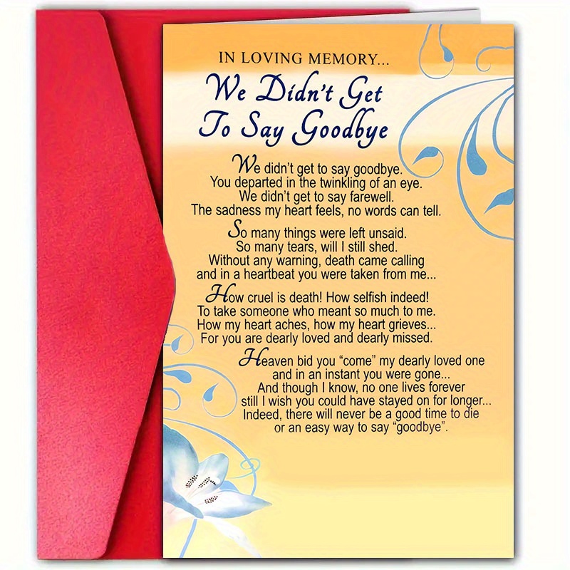 TEMU 1pc Unique Grave Memorial Card With Envelope, To Father, Mother, Son, Daughter, Brother, "you Are In My Heart," Card, , Mourning, Sympathy Card,