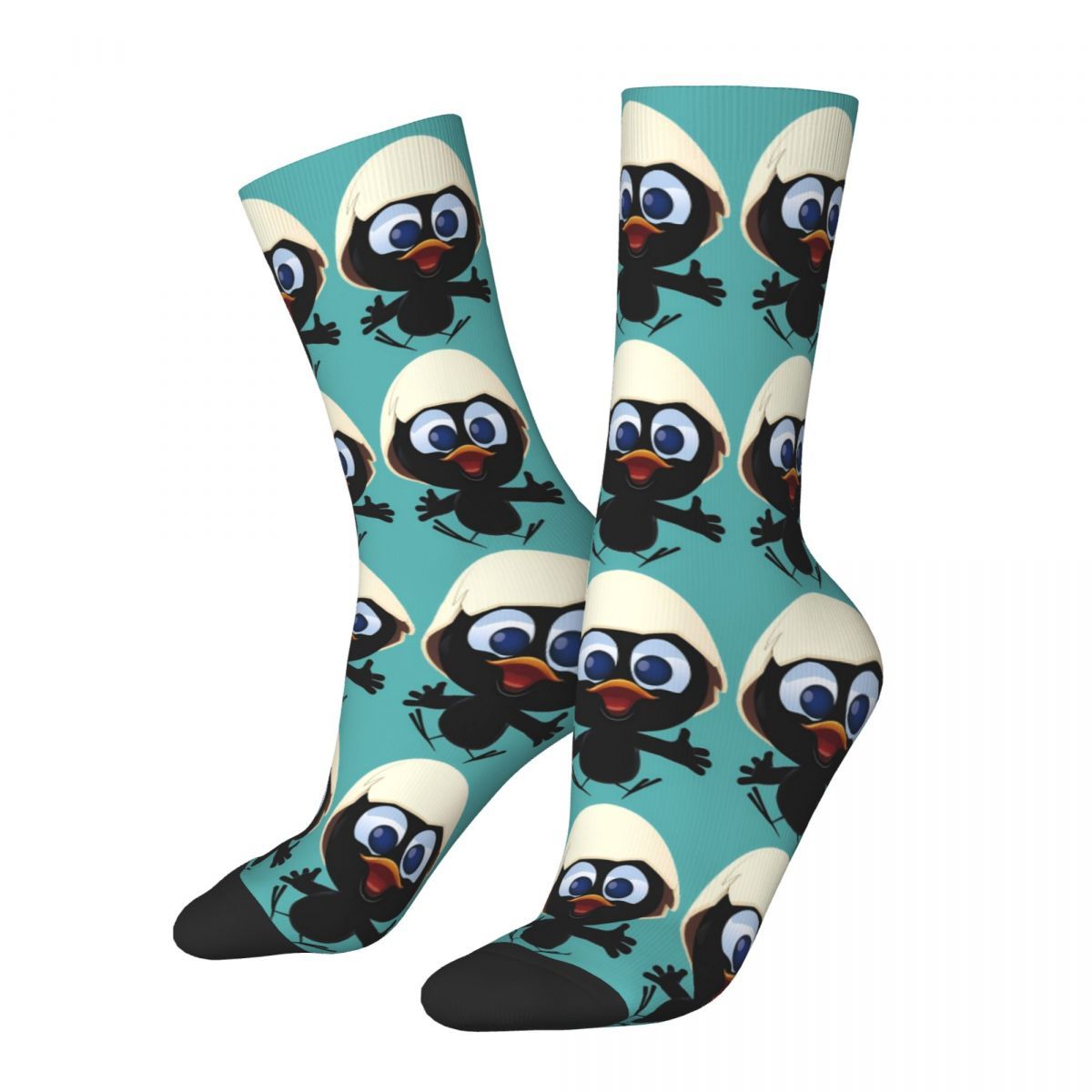 

1 Pair Men's Novelty Crew Socks - Breathable & Comfortable Polyester-spandex , Lightweight With Fun Pattern, Machine Washable - Casual Attire, Funny Socks