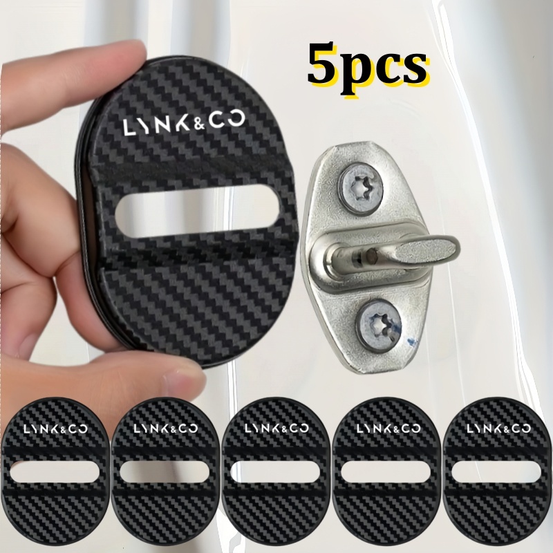TEMU & Co Carbon Fiber Textured Car Door Lock Protection Set Of 5pcs, Shock-absorbing, Noise-reducing, Sound-insulating, Adhesive Sealing Buffer Pads