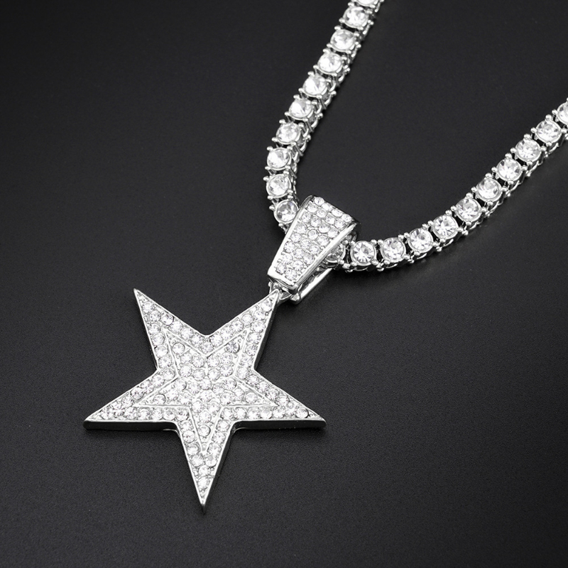 TEMU A Fashionable Trendy Selling Hip-hop Accessory, Exquisite Five-pointed Star Pendant Necklace Suitable For Women' Wear Jewelry Necklace Gift