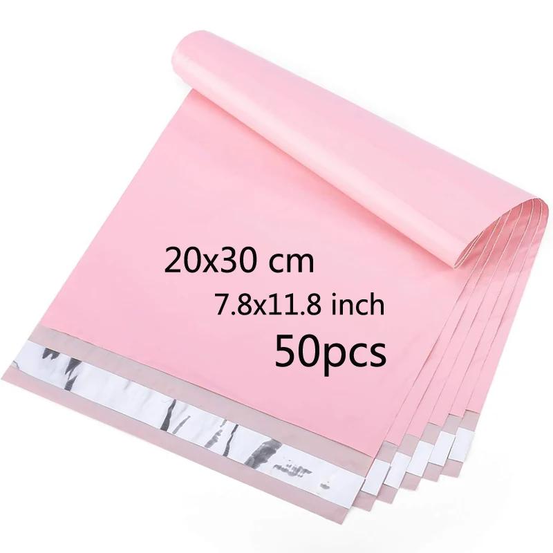 50pcs thick pink poly bag mailer courier shipping bag   envelope storage mail bag self seal package pouch small business