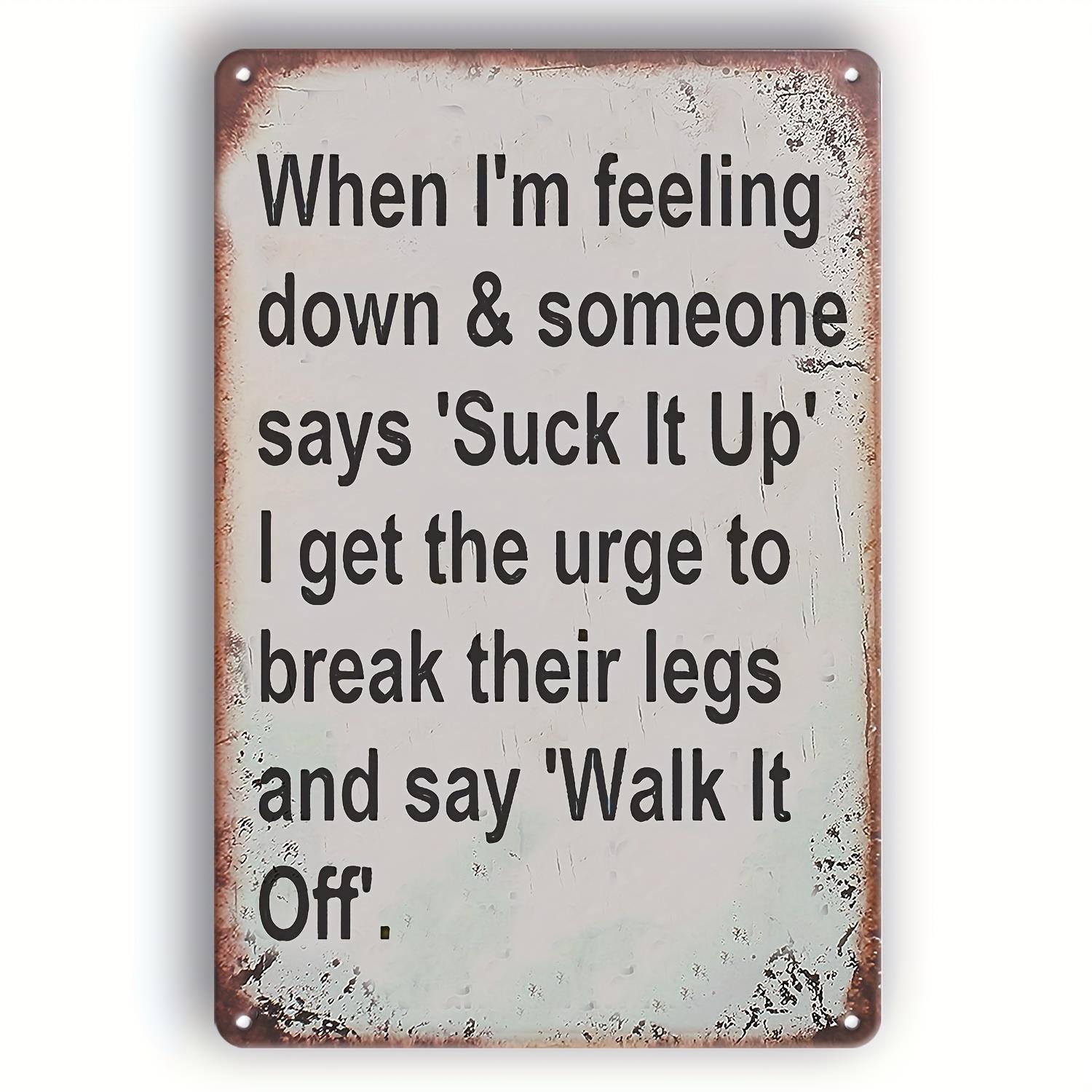 TEMU Iron F, 1pc, Vintage Metal Iron F Sign, Decorative Plaque, Me Want To Break My Leg Vintage Sign, Outdoor Wall Decor Fun Vintage Poster For Home