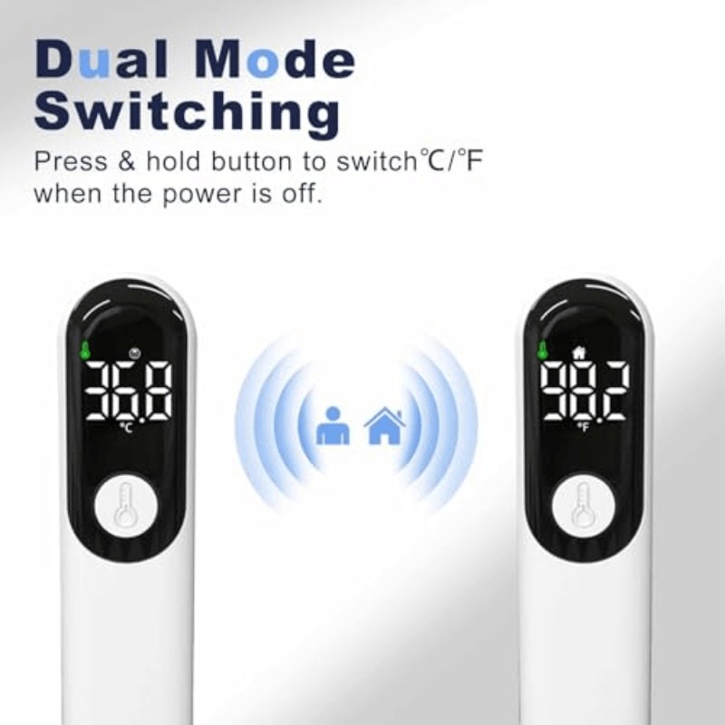 Adult Non-Contact Forehead Thermometer - Instant Read Digital Thermometer with LCD Display, One-Touch Operation & °C/°F, (AA-like) Fast Response Thermometer for, Travel, Office - Hygienic Contactless Body Temperature - Image 2