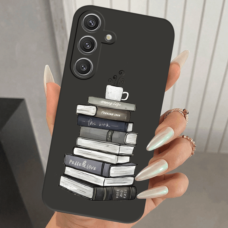 TEMU Phone Case - Book Pattern Suitable For Suitable For Galaxy A73 A55 A54 A53 A52 A51 A50 Phone Case S24 S23 S22 Tpu Full Soft Shell Ultra Trendy