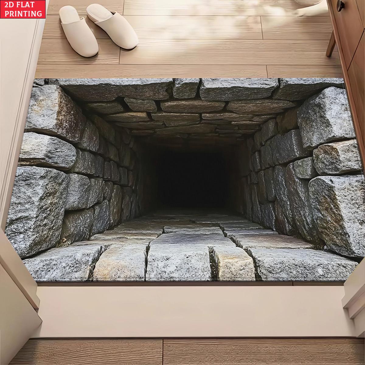 TEMU Zerbino 2D Piatto 1 pz 850gsm Tunnel , Tappeto da Esterno, Tappeto per Esterno, Tappetino da Bagno, Tappeto Assorbente in Microfibra Lavabile in