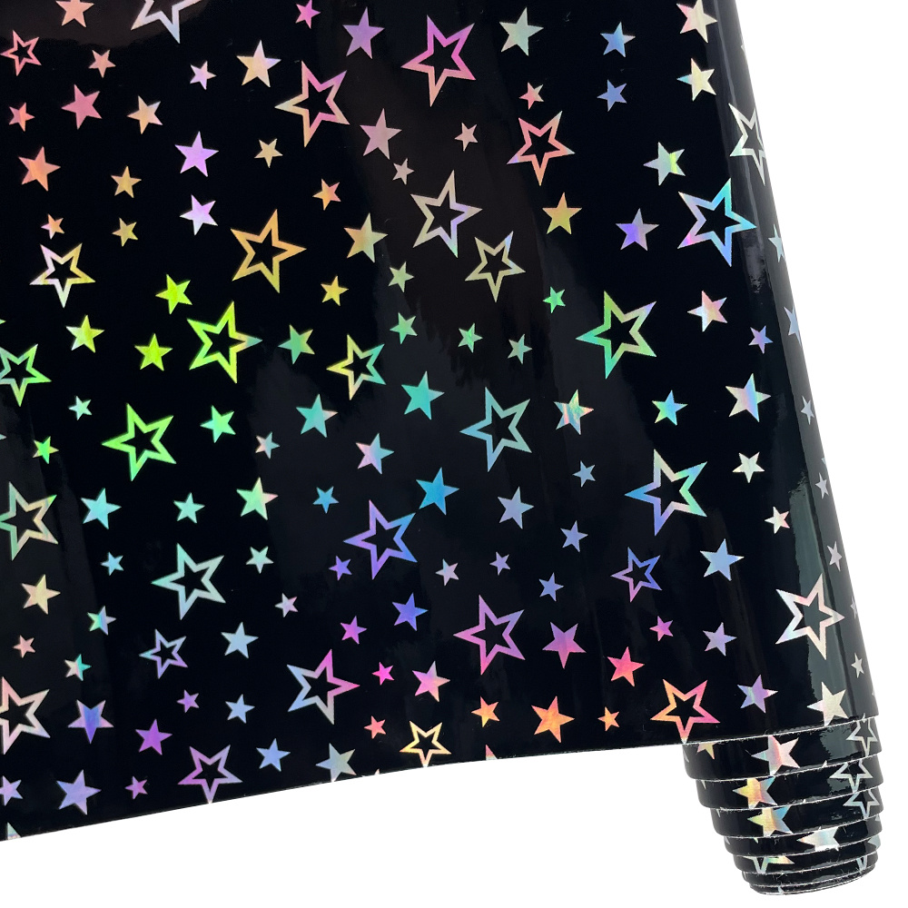 Image of 1 Roll Mirror Laser Star Pu Faux Leather 30×135cm Diy Hair Clip Bow Phone Case Luggage Sewing Fabric