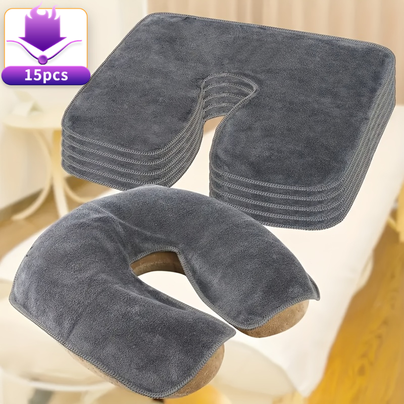 15pcs Massage Hole Towels - Massage Bed Towels, Heart-shaped U-shaped Facial Pads, Soft And , Machine Washable, Durable And , Suitable For Beauty Salons And Spas, Multiple Colors