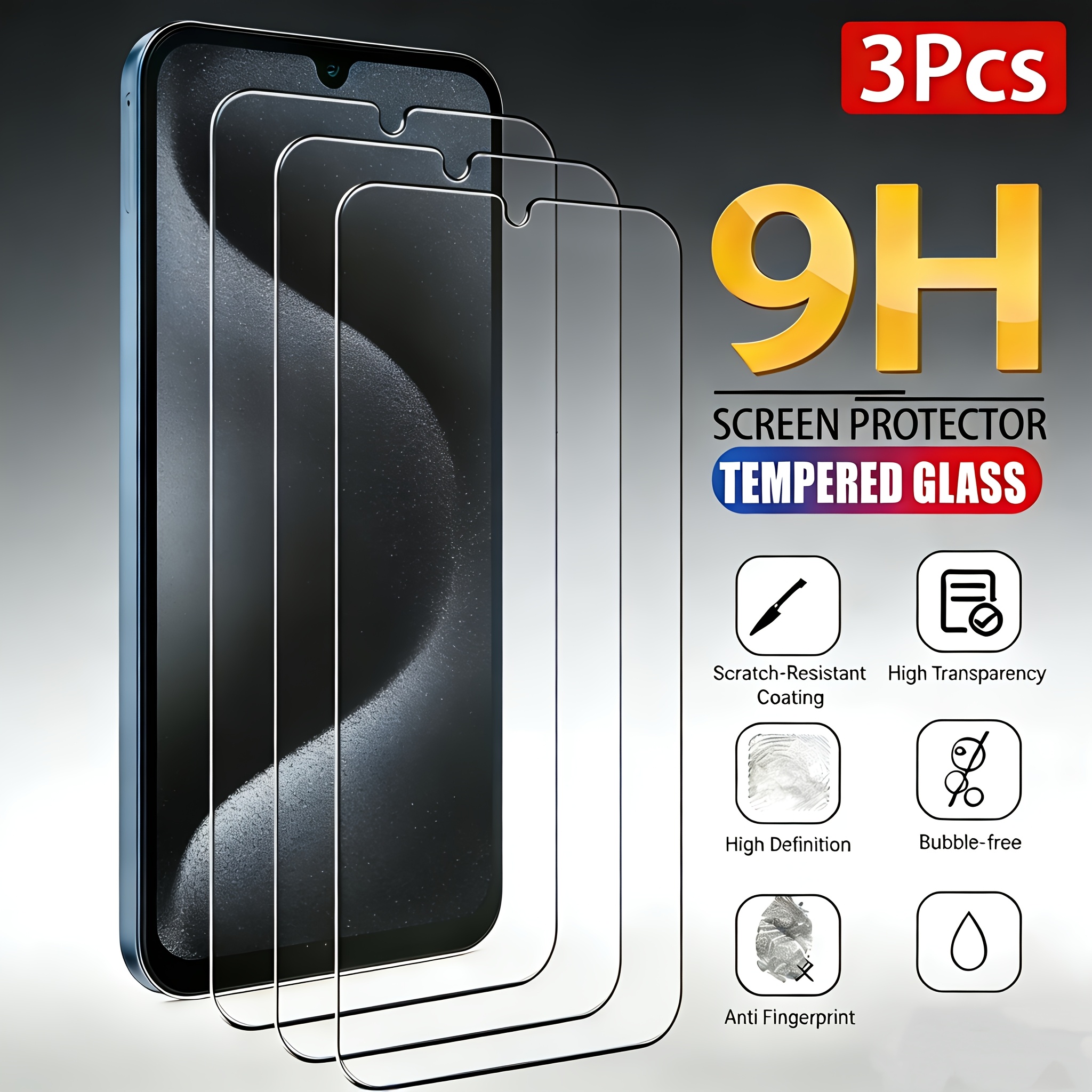 [pack Of 3] Suitable For For Galaxy A16 A17 5g Screen Protector, Scratch-resistant, Anti-shattering, No Bubbles, High Definition Transparent, 9h Hardness, , Compatible With Phone Case