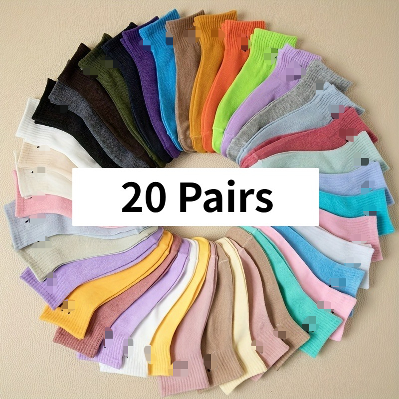TEMU 20 Pairs Of Cute Patterned Breathable Women's Casual Athletic Socks - Stylish And Comfortable Sports Socks For Everyday Wear