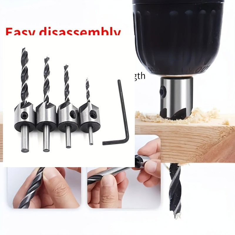 TEMU Jeu de forets à HSS de 3-6 mm, forets à 2-en-1 pour pour trous de vis