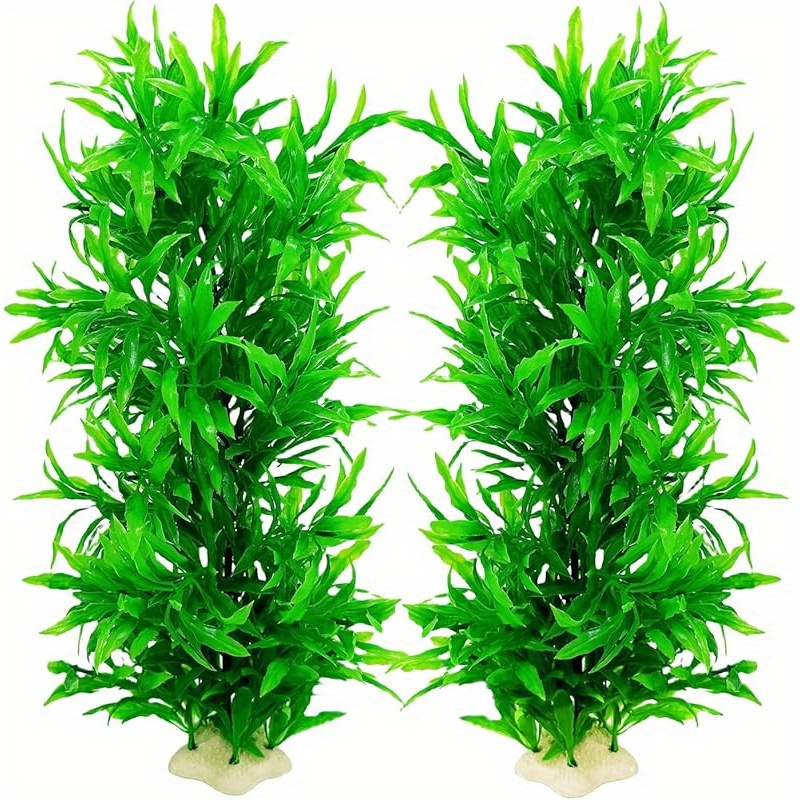TEMU Large Aquarium Plants, Artificial Seaweed Aquatic Decor For Fish Tank, Plastic Plants For Freshwater Saltwater, Natural Look, Fish Hideout