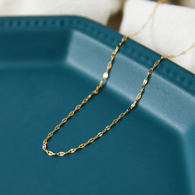 Minimalist 18K Golden Plated Stainless Steel Lip Necklace